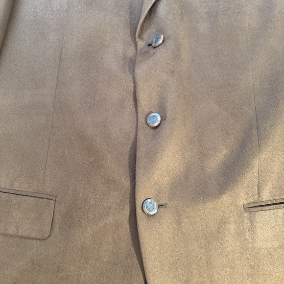 Norman Wells Collection Dawahares Polysuede Polyester Sport Coat 44R Brown - Picture 4 of 16